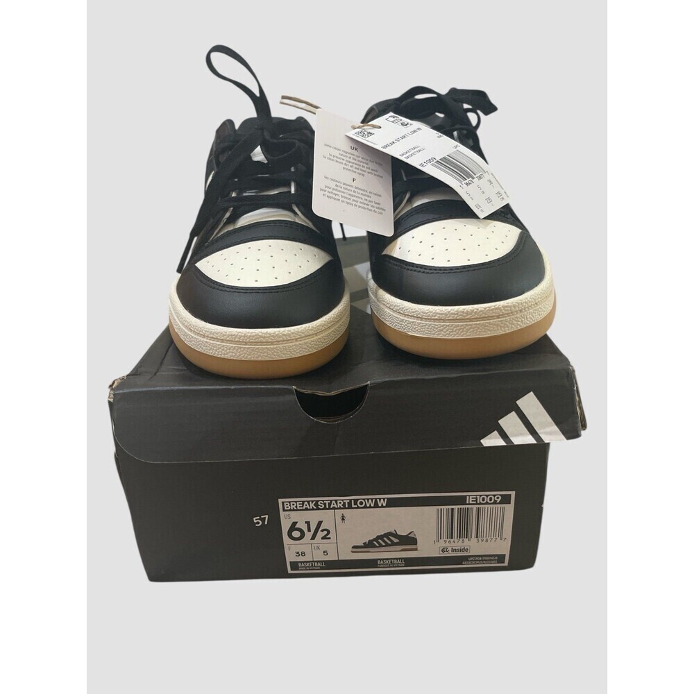 Adidas Women’s Sneakers Shoes Break-start Low Size 6.5 Black & White NIB - Picture 4 of 6